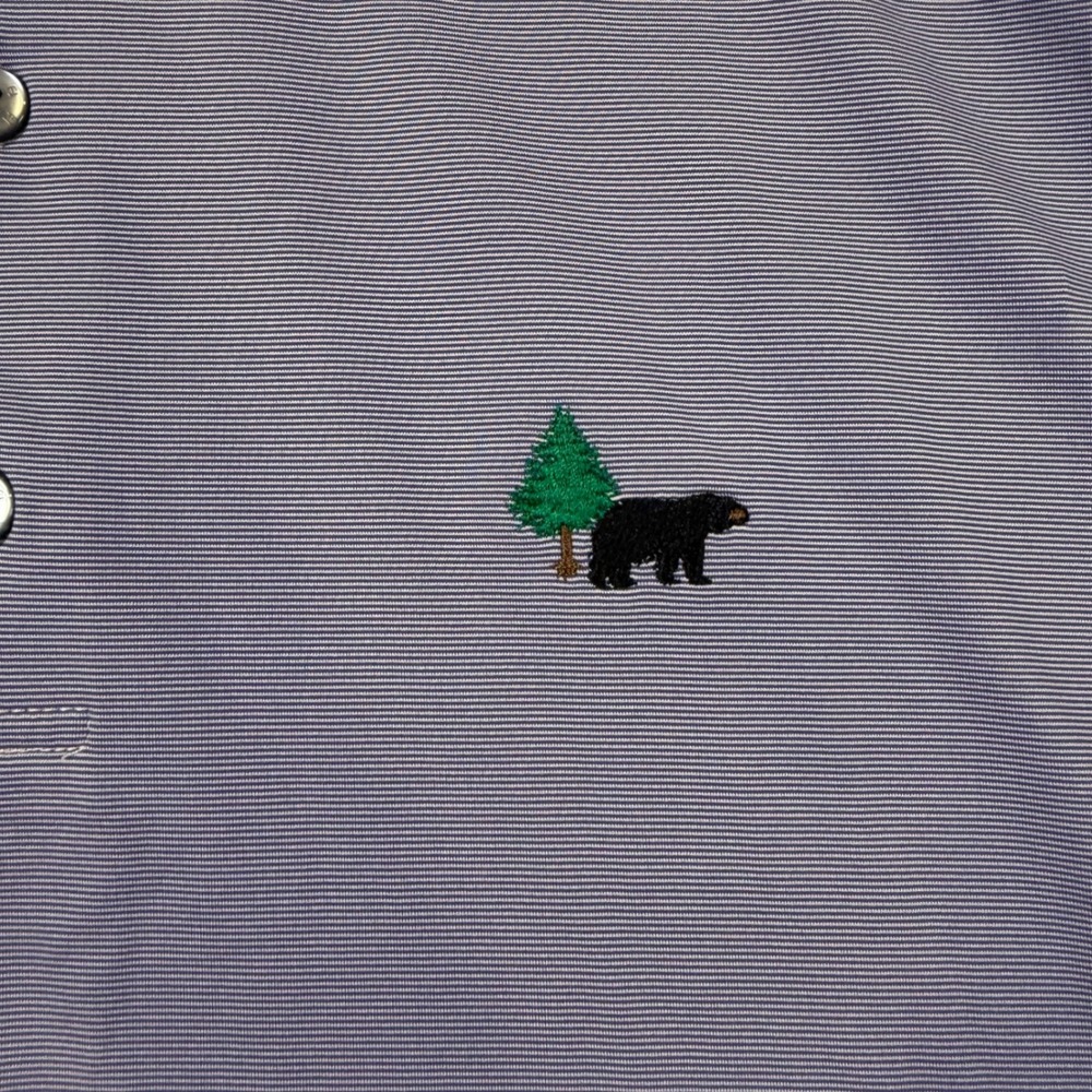 FootJoy FJ Golf Polo Mens XL Gatlinburg Golf Course Bear Titleist Blue Stripe - Picture 3 of 9